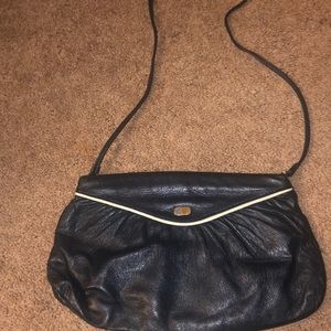Vintage navy leather purse